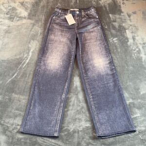 NWT Mila Rosabella Women's XS Sweatpant Wide Leg Jeans Medium Wash Mid Rise